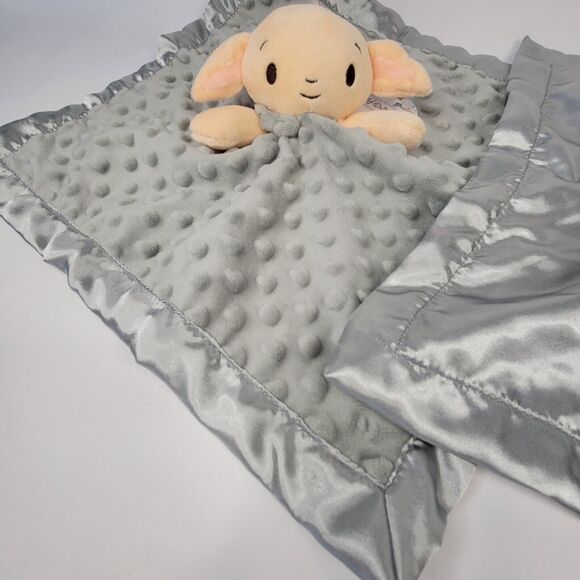 Lot 2 Harry Potter Dobby Plush Loveys Baby Security Blankets Toy Gray Satin Trim - Picture 5 of 9